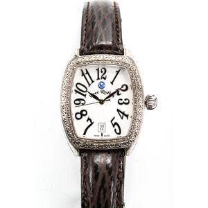 Loree Rodkin Womens Sterling Silver Filigree Leather Watch Brown